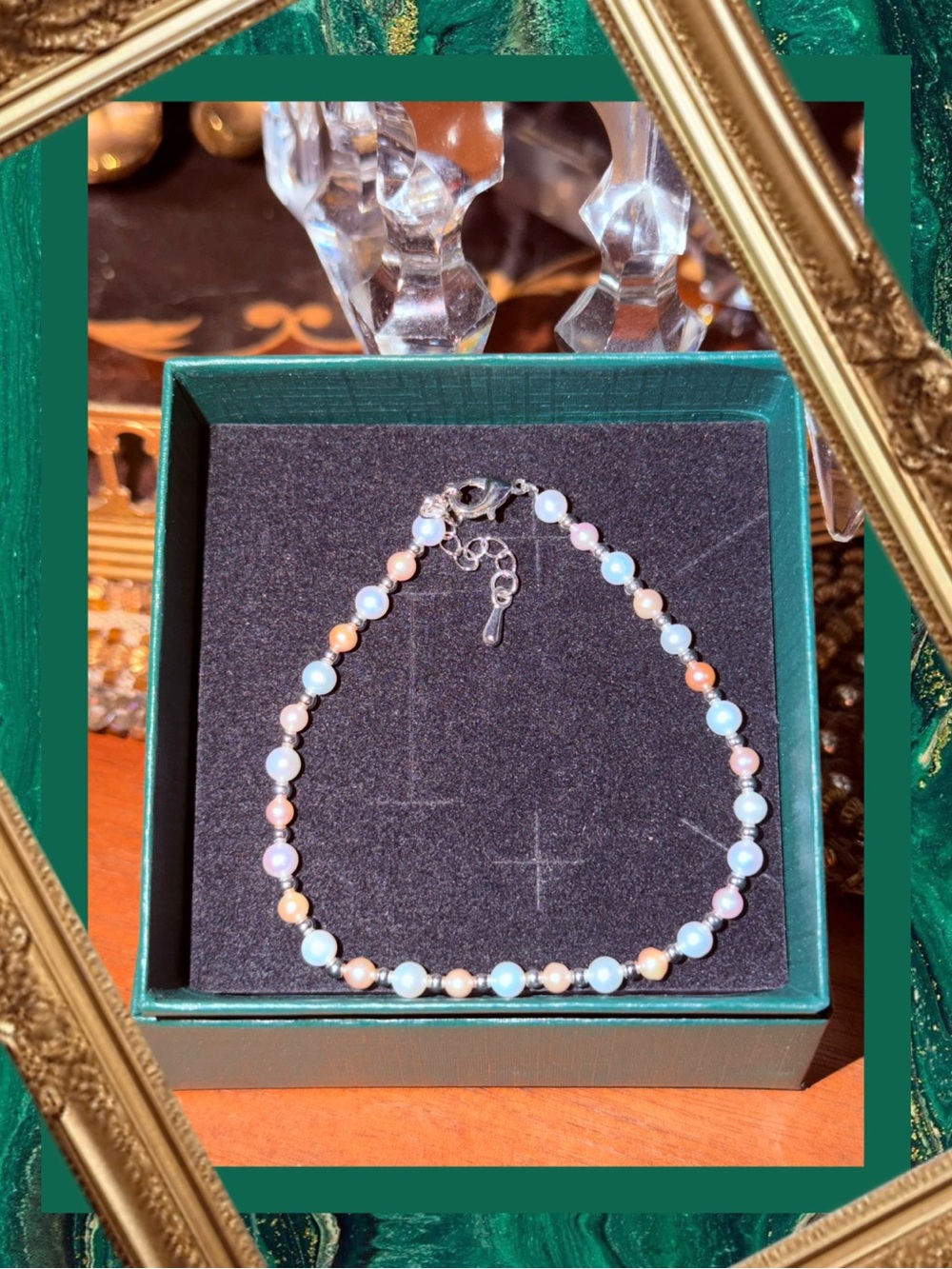 Beautiful multicolor natural pearl bracelet